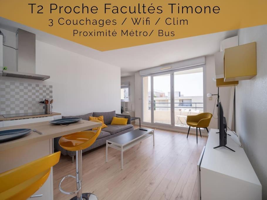 Appartement Tout Equipe Climatise Terrasse Hopital De La Timone Marseille Eksteriør billede